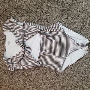 Athleta Lotus Tie Front Swimsuit Size L Tall